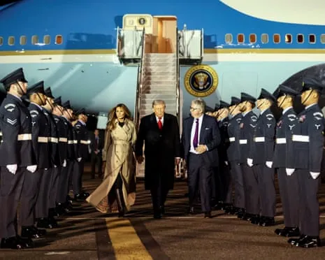 Donald Trump Arrives in UK for Unprecedented Repeat State Visit Amid Demonstrations Assemble in Windsor